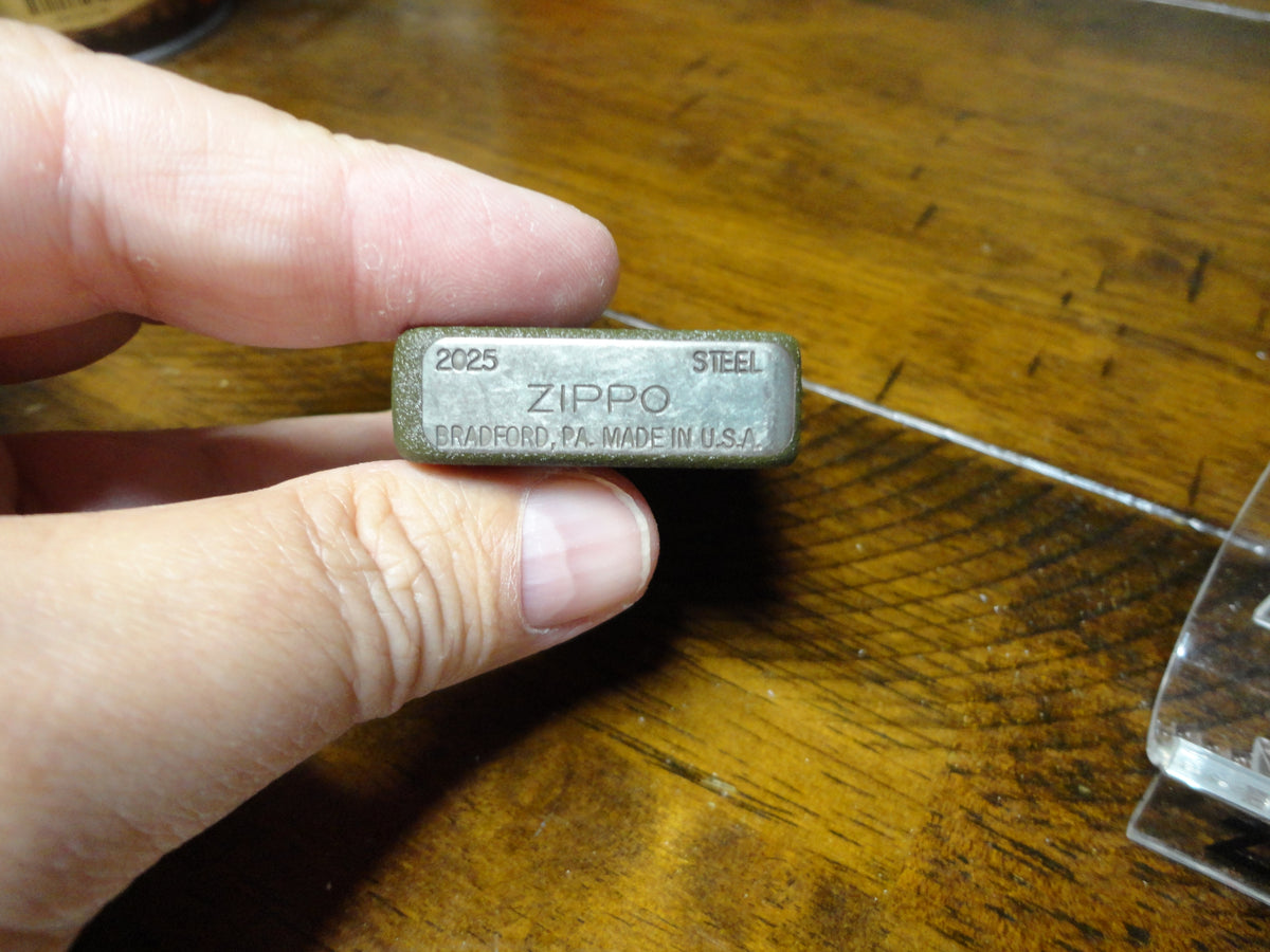 80th Anniversary VE VJ Day Victory Steel Green Crackle Zippo Lighter