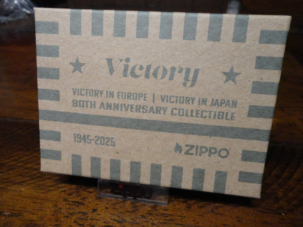 80th Anniversary VE VJ Day Victory Steel Green Crackle Zippo Lighter
