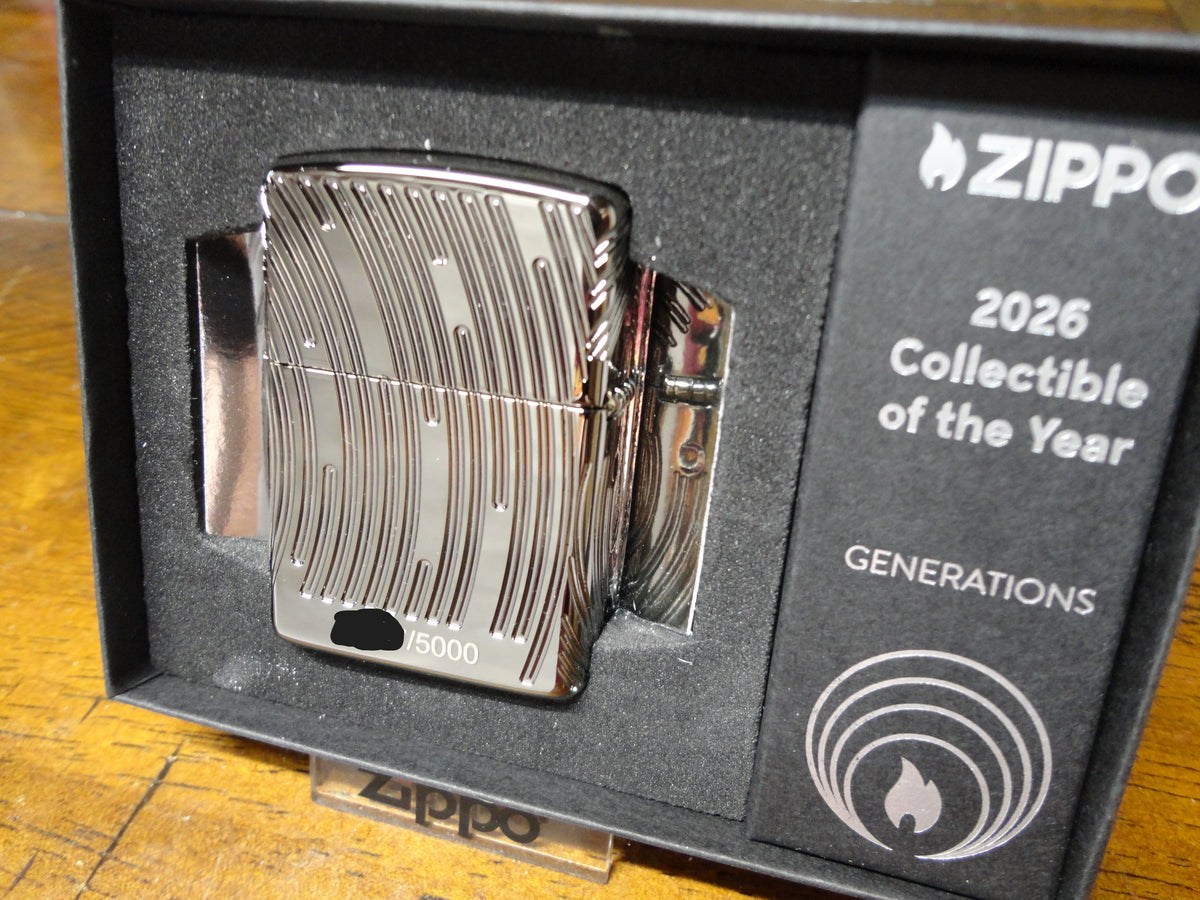 2026 ZIPPO COLLECTIBLE OF THE YEAR GENERATIONS BLACK ICE ARMOR ZIPPO LIGHTER